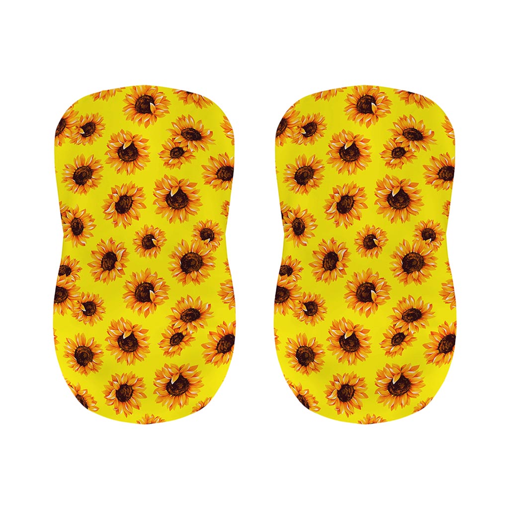 Yellow Sunflower Pattern Print Bar Stool Covers