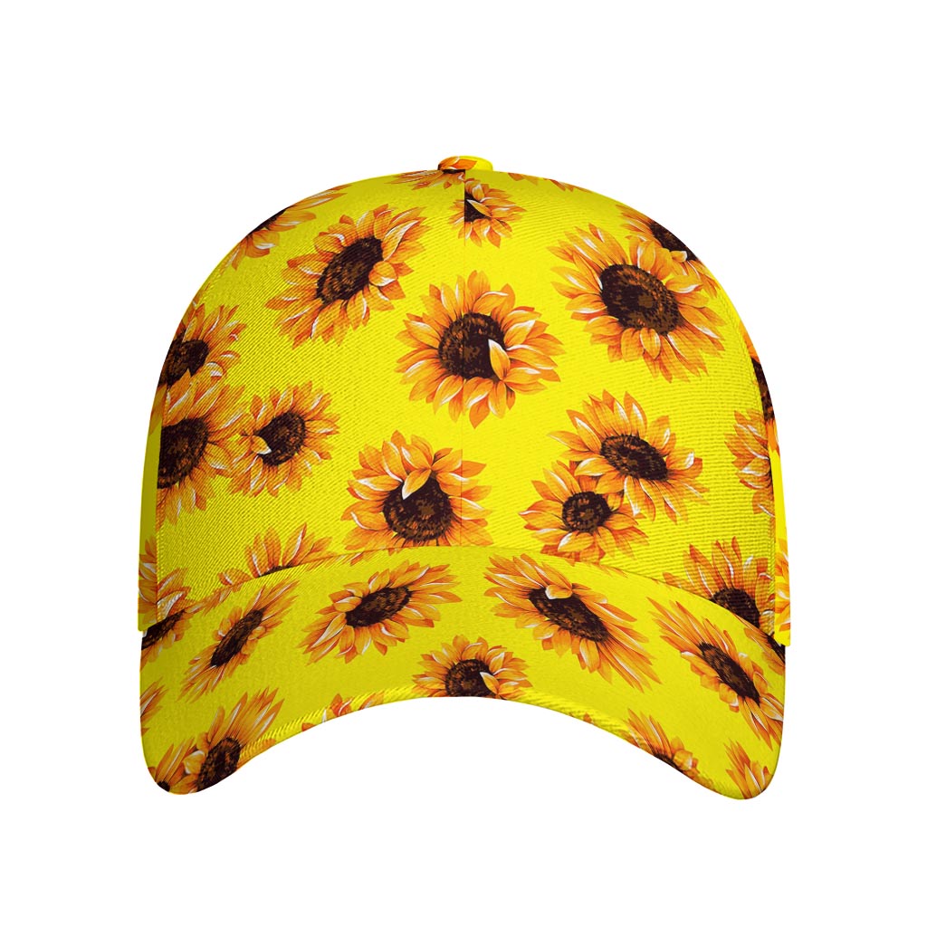 Yellow Sunflower Pattern Print Baseball Cap