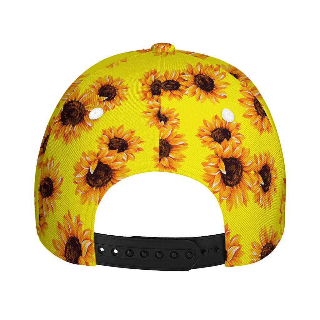 Yellow Sunflower Pattern Print Baseball Cap