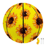 Yellow Sunflower Pattern Print Basketball