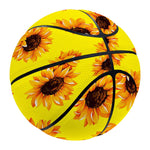 Yellow Sunflower Pattern Print Basketball