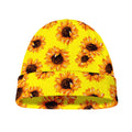 Yellow Sunflower Pattern Print Beanie