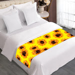 Yellow Sunflower Pattern Print Bed Runner