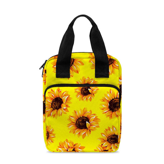 Yellow Sunflower Pattern Print Bible Tote Bag