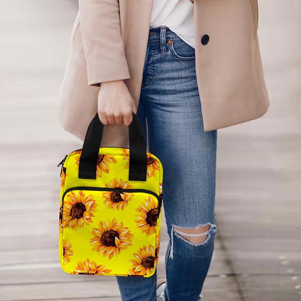 Yellow Sunflower Pattern Print Bible Tote Bag