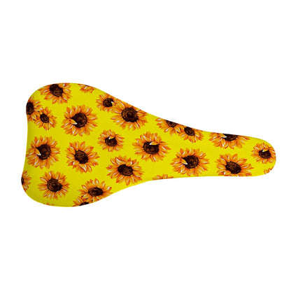 Yellow Sunflower Pattern Print Bicycle Seat Cover