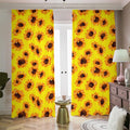 Yellow Sunflower Pattern Print Dimout Pencil Pleat Curtains