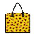 Yellow Sunflower Pattern Print Canvas Tote Bag