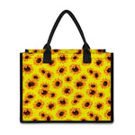 Yellow Sunflower Pattern Print Canvas Tote Bag