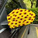 Yellow Sunflower Pattern Print Car Side Mirror Covers