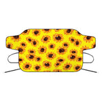 Yellow Sunflower Pattern Print Car Windshield Snow Cover