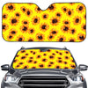 Yellow Sunflower Pattern Print Car Windshield Sun Shade