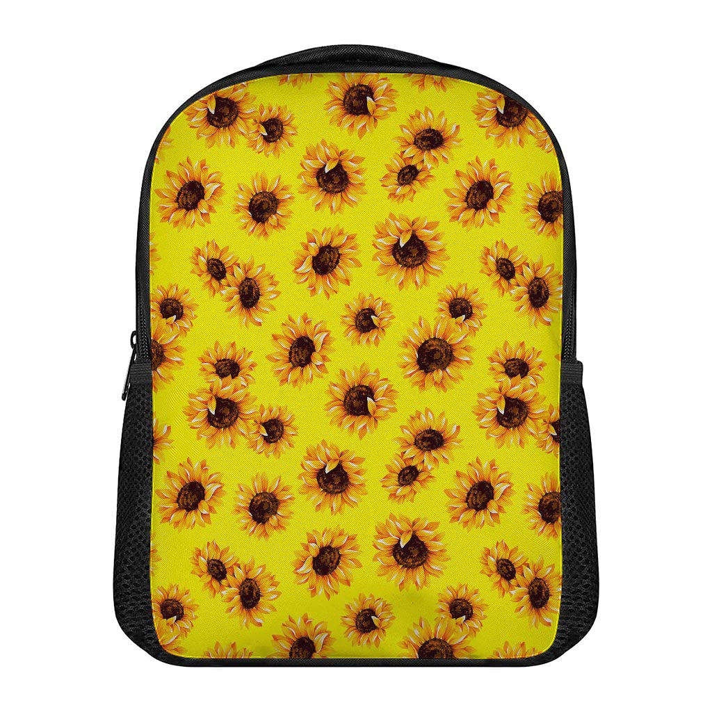 Yellow Sunflower Pattern Print Casual Backpack