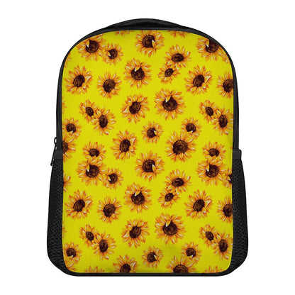 Yellow Sunflower Pattern Print Casual Backpack