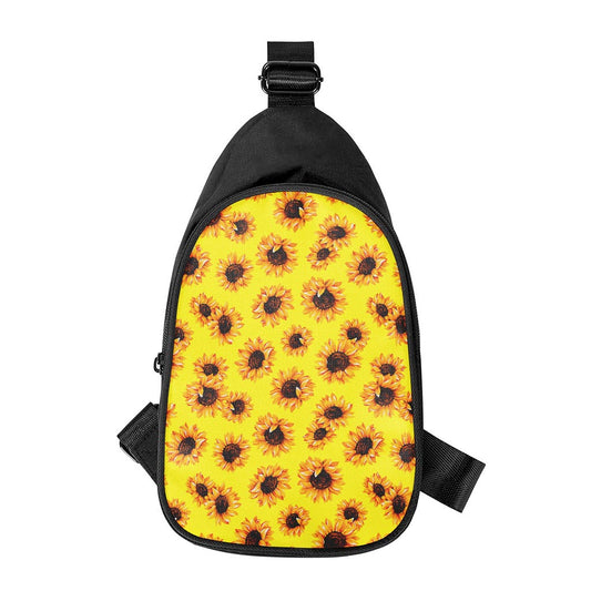 Yellow Sunflower Pattern Print Chest Bag