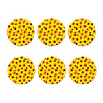 Yellow Sunflower Pattern Print Coaster Set