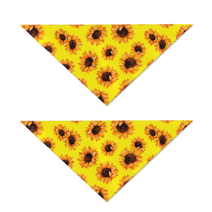 Yellow Sunflower Pattern Print Dog Bandana