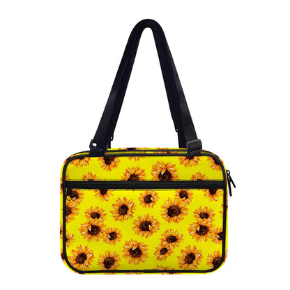 Yellow Sunflower Pattern Print Double Strap Bible Bag
