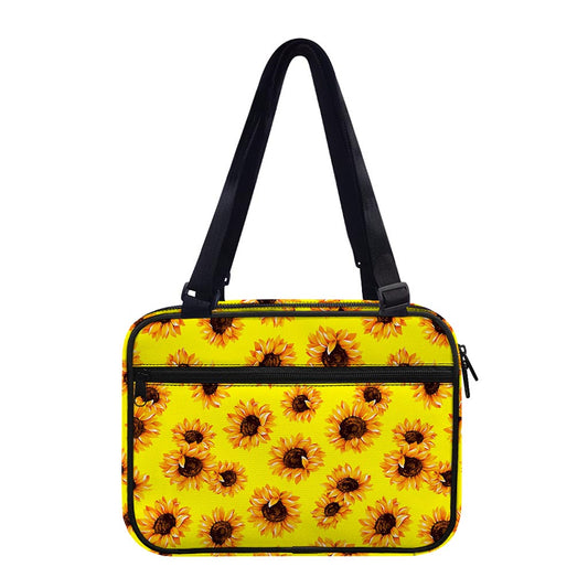 Yellow Sunflower Pattern Print Double Strap Bible Bag