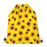Yellow Sunflower Pattern Print Drawstring Bag