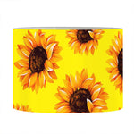 Yellow Sunflower Pattern Print Drum Lamp Shade