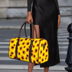 Yellow Sunflower Pattern Print Duffle Bag