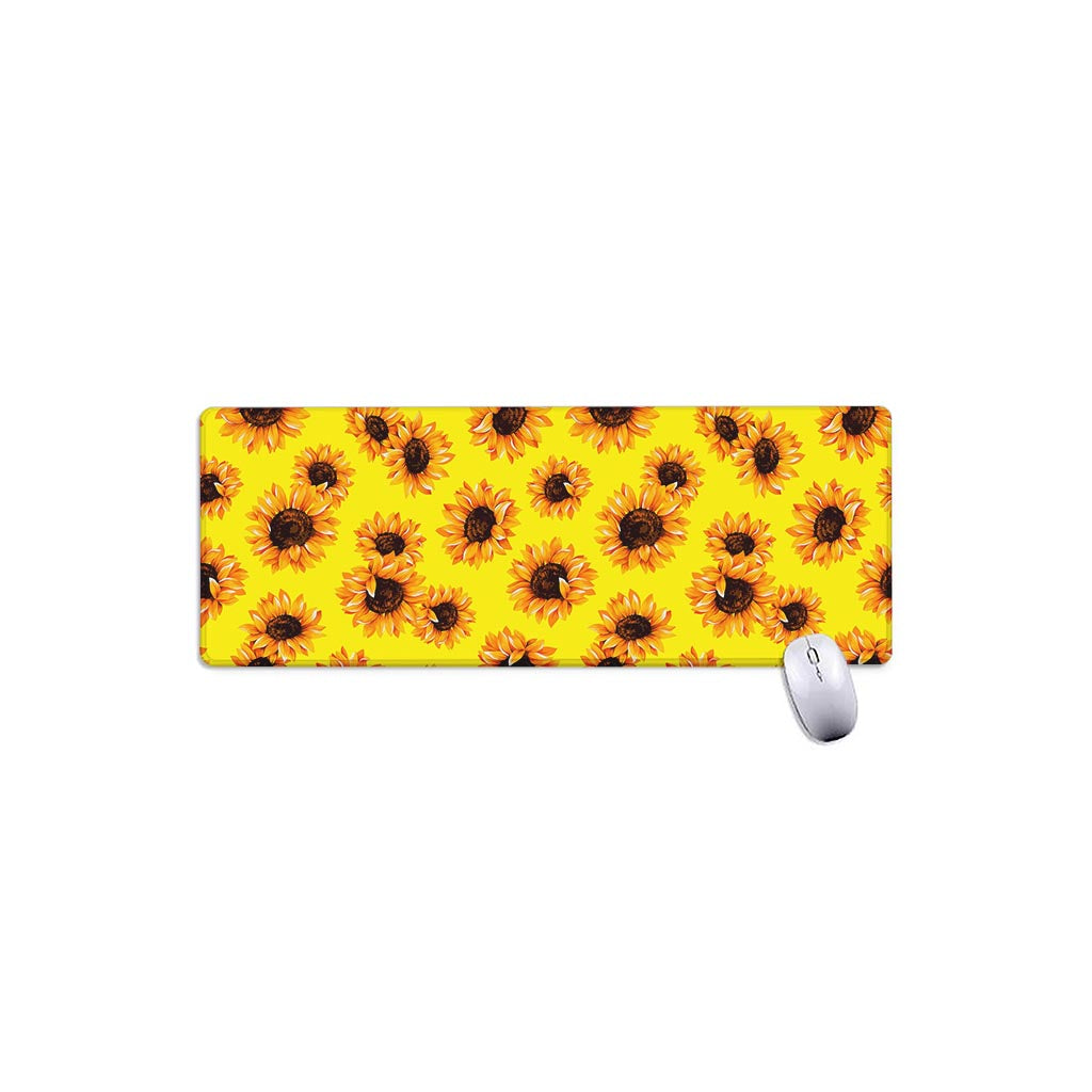 Yellow Sunflower Pattern Print Extended Mouse Pad