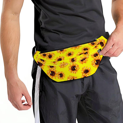Yellow Sunflower Pattern Print Fanny Pack