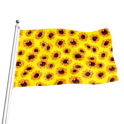 Yellow Sunflower Pattern Print Flag