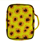 Yellow Sunflower Pattern Print Front Pocket Bible Bag