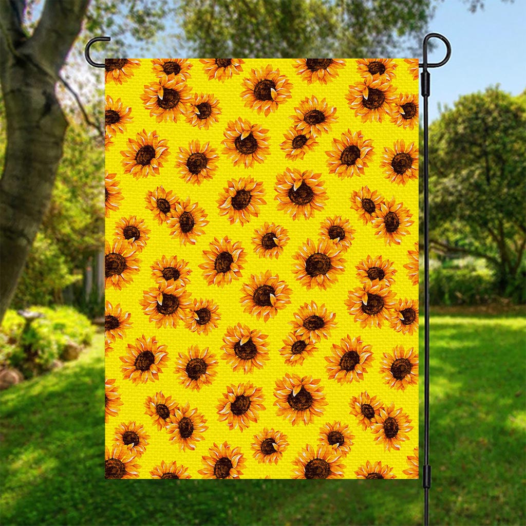 Yellow Sunflower Pattern Print Garden Flag