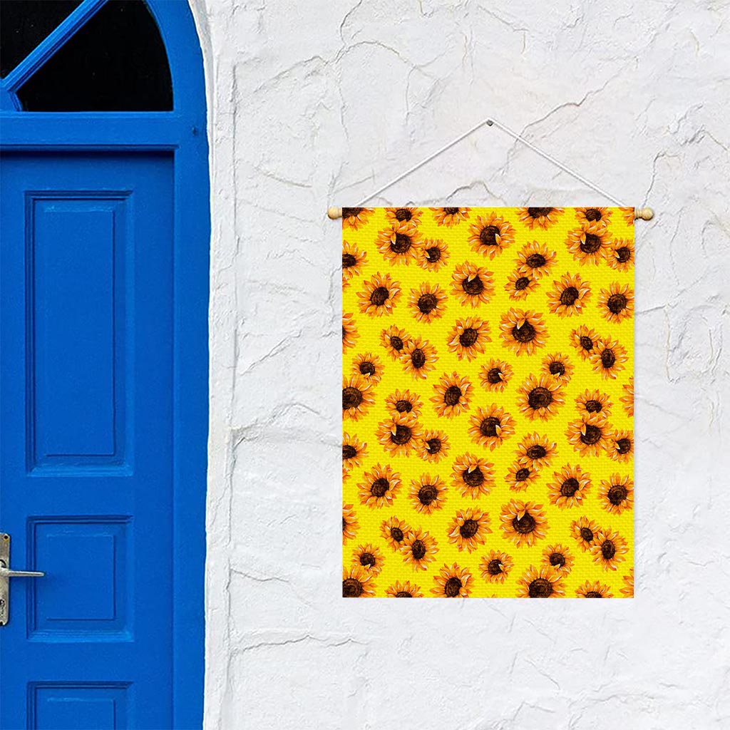 Yellow Sunflower Pattern Print Garden Flag