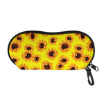 Yellow Sunflower Pattern Print Glasses Case
