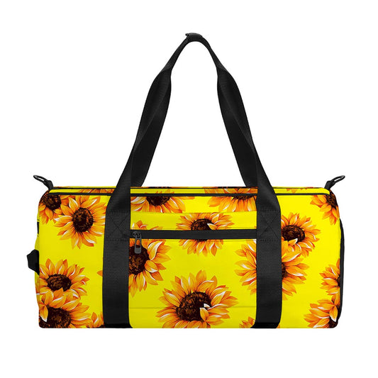 Yellow Sunflower Pattern Print Gym Bag