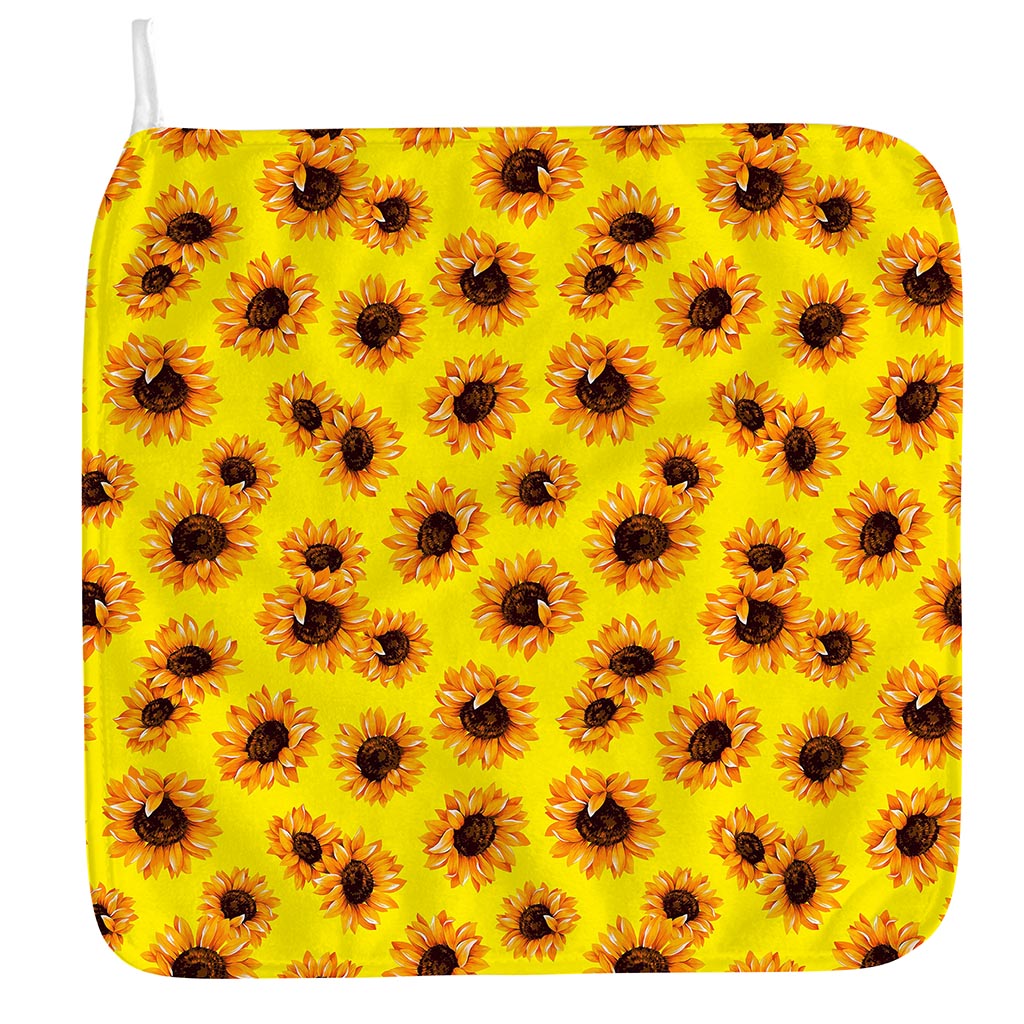 Yellow Sunflower Pattern Print Hand Towel