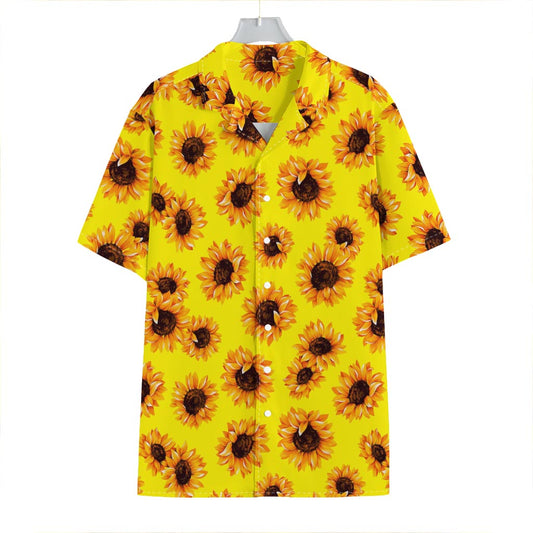 Yellow Sunflower Pattern Print Hawaiian Shirt