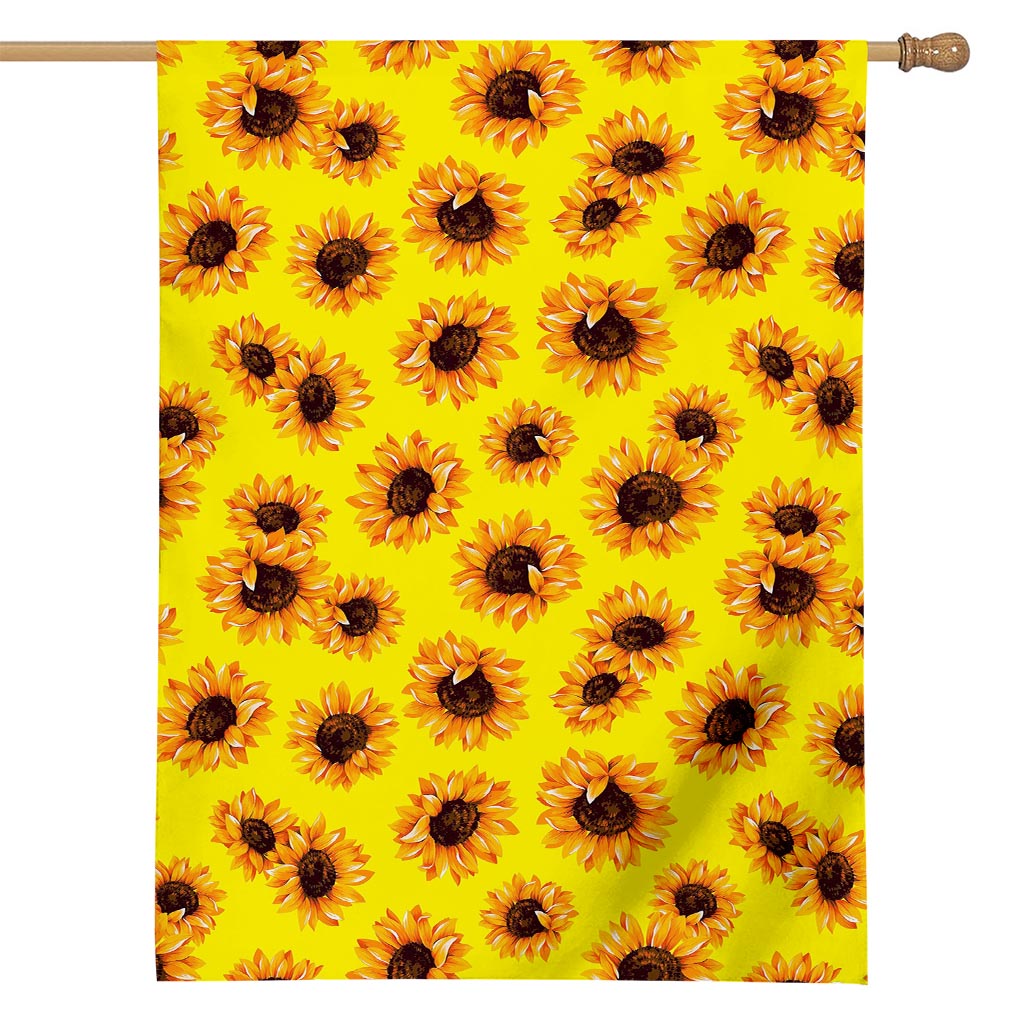 Yellow Sunflower Pattern Print House Flag