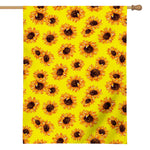 Yellow Sunflower Pattern Print House Flag