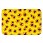 Yellow Sunflower Pattern Print Indoor Door Mat