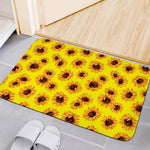 Yellow Sunflower Pattern Print Indoor Door Mat