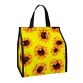 Yellow Sunflower Pattern Print Insulated Lunch Tote