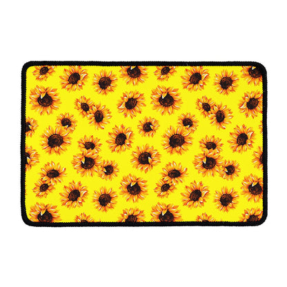 Yellow Sunflower Pattern Print Kitchen Mat