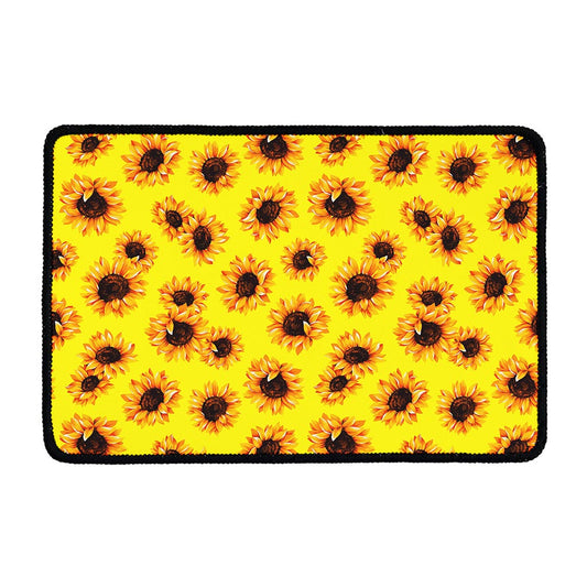 Yellow Sunflower Pattern Print Kitchen Mat