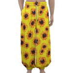 Yellow Sunflower Pattern Print Lantern Pants