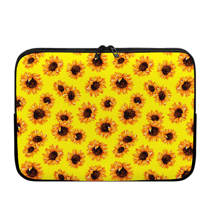 Yellow Sunflower Pattern Print Laptop Sleeve