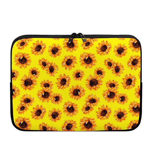Yellow Sunflower Pattern Print Laptop Sleeve