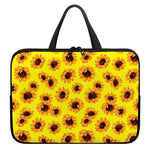 Yellow Sunflower Pattern Print Laptop Sleeve With Handle