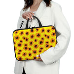 Yellow Sunflower Pattern Print Laptop Sleeve With Handle