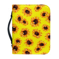 Yellow Sunflower Pattern Print Leather Bible Cover