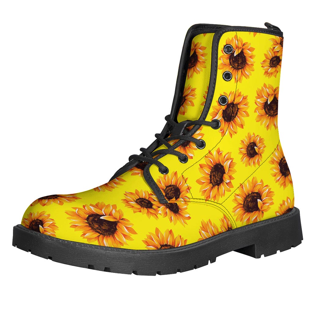 Yellow Sunflower Pattern Print Backpack